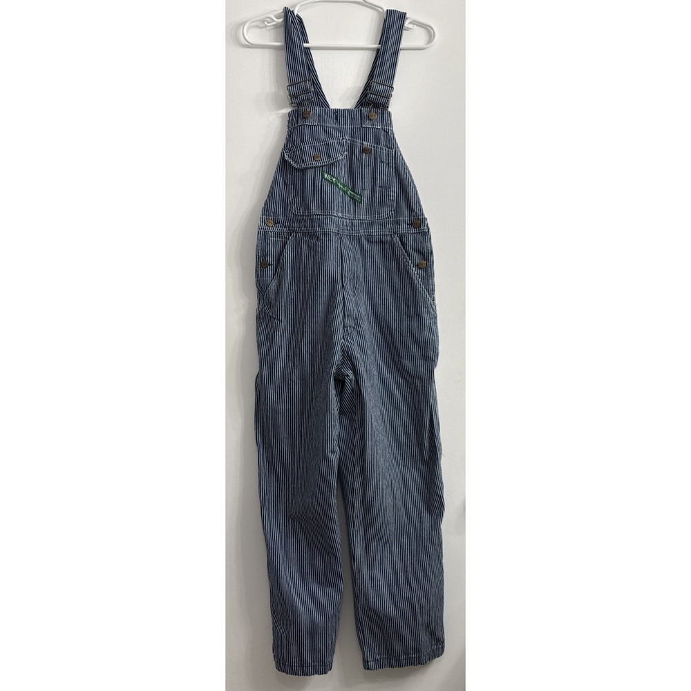 Vtg Key Imperial Stripe Denim Work Farm Cotton W30 L 30Bibs Overall